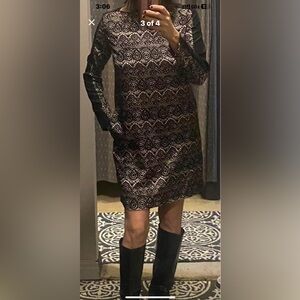 Elegant Black Patterned Dress